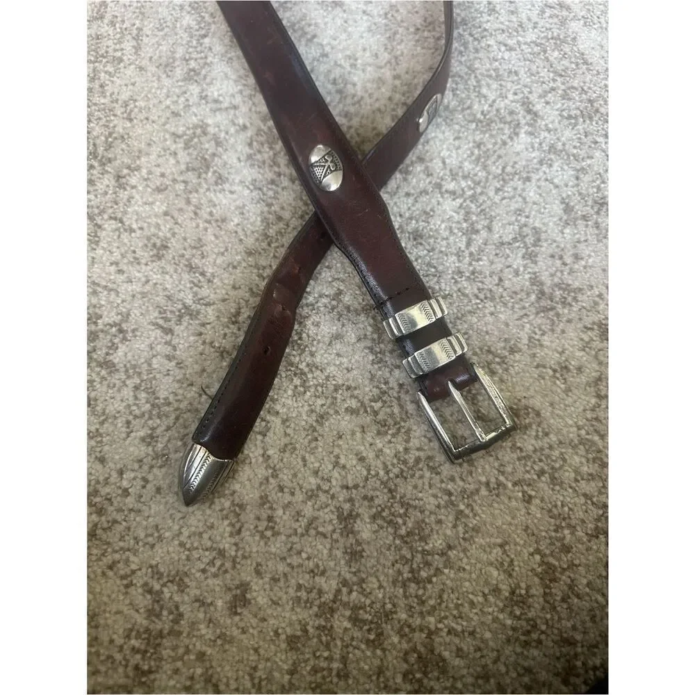 Top Grain  Brown Oiled Leather Golf Belt 40